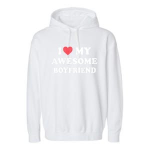 I Love My Awesome Friend Happy Valentines Day Gift Garment-Dyed Fleece Hoodie