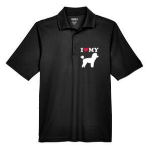 I Love My Toy Poodle Gift Men's Origin Performance Pique Polo