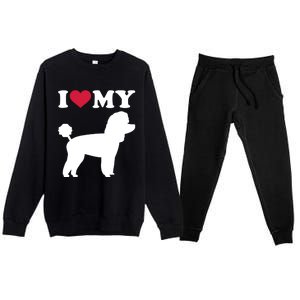 I Love My Toy Poodle Gift Premium Crewneck Sweatsuit Set