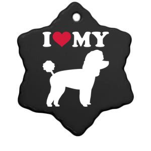 I Love My Toy Poodle Gift Ceramic Star Ornament