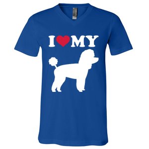 I Love My Toy Poodle Gift V-Neck T-Shirt