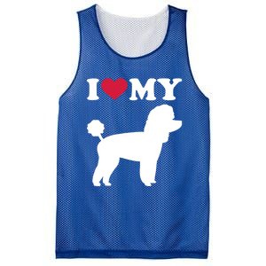 I Love My Toy Poodle Gift Mesh Reversible Basketball Jersey Tank