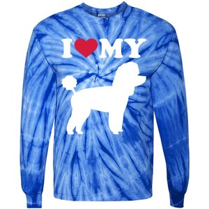 I Love My Toy Poodle Gift Tie-Dye Long Sleeve Shirt