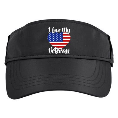 I Love My Veteran Usa Flag American Memorial Day Great Gift Adult Drive Performance Visor