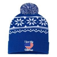 I Love My Veteran Usa Flag American Memorial Day Great Gift USA-Made Snowflake Beanie