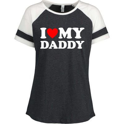 I Love My Daddy Gift Enza Ladies Jersey Colorblock Tee