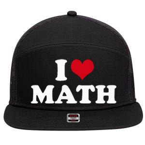 I Love Math 7 Panel Mesh Trucker Snapback Hat