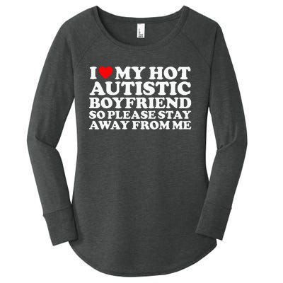 I Love My Autistic Boyfriend So Please Stay Away From Me Women's Perfect Tri Tunic Long Sleeve Shirt