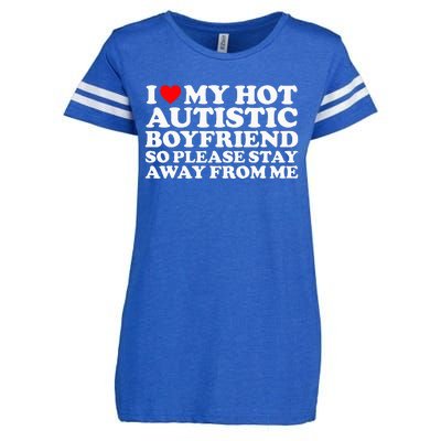 I Love My Autistic Boyfriend So Please Stay Away From Me Enza Ladies Jersey Football T-Shirt