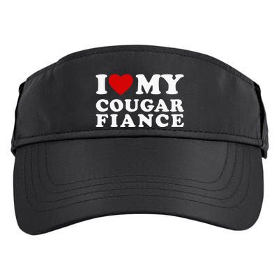 I Love My Cougar Fiance I Heart My Cougar Fiance Adult Drive Performance Visor