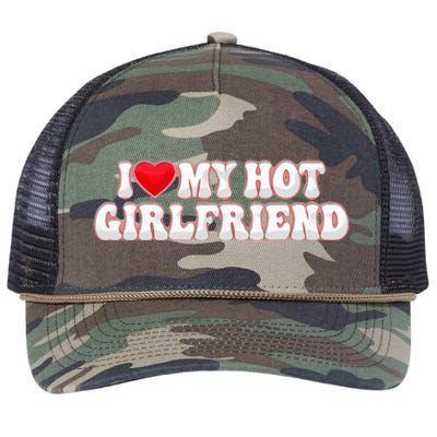 I Love My Girlfriend I Love My Hot Girlfriend Retro Rope Trucker Hat Cap