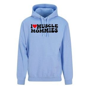 I Love Muscle Mommies, I Heart Muscle Mommies, Muscle Mommy Unisex Surf Hoodie