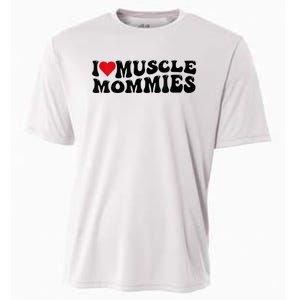 I Love Muscle Mommies, I Heart Muscle Mommies, Muscle Mommy Cooling Performance Crew T-Shirt