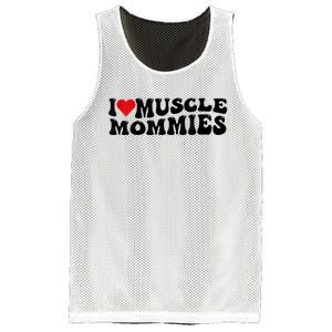 I Love Muscle Mommies, I Heart Muscle Mommies, Muscle Mommy Mesh Reversible Basketball Jersey Tank