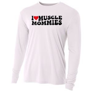 I Love Muscle Mommies, I Heart Muscle Mommies, Muscle Mommy Cooling Performance Long Sleeve Crew