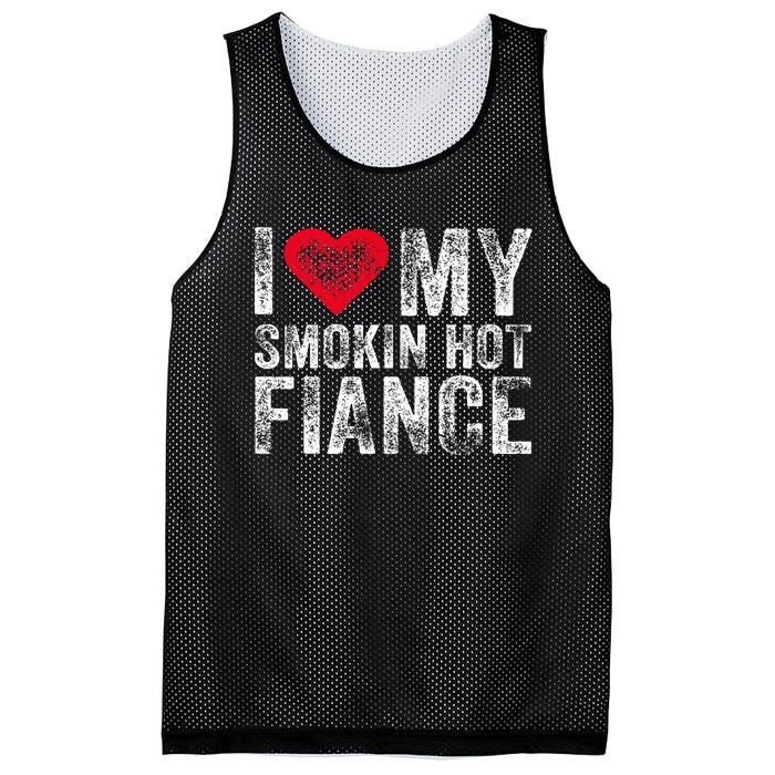 I Love My Smoking Hot Fiance Funny Mesh Reversible Basketball Jersey Tank