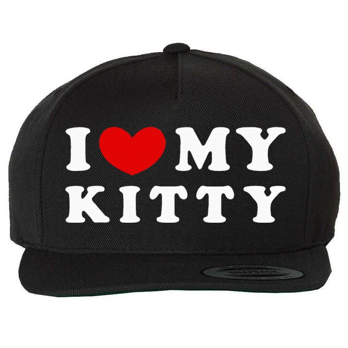 I Love My Kitty Wool Snapback Cap