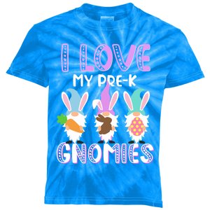 I Love My Prek Gnomies Easter Prek Teacher Gnome Gift Kids Tie-Dye T-Shirt