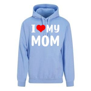 I Love My Mom Funny Mothers Day Gifts For Mom Mommy Mama Unisex Surf Hoodie