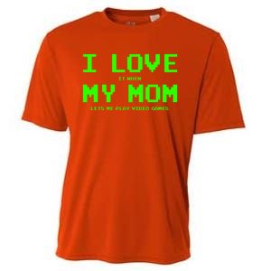 I Love My Mom For Gamer N Video Games Funny Gift Cooling Performance Crew T-Shirt