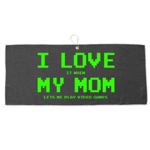 I Love My Mom For Gamer N Video Games Funny Gift Large Microfiber Waffle Golf Towel