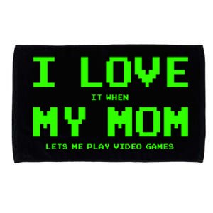 I Love My Mom For Gamer N Video Games Funny Gift Microfiber Hand Towel