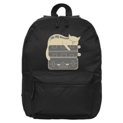 I Like My Suitcase I Like My Suite Case Funny Trump Cat 16 in Basic Backpack