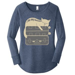 I Like My Suitcase I Like My Suite Case Funny Trump Cat Women's Perfect Tri Tunic Long Sleeve Shirt