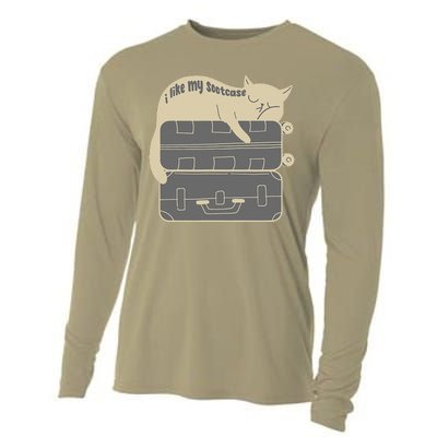 I Like My Suitcase I Like My Suite Case Funny Trump Cat Cooling Performance Long Sleeve Crew