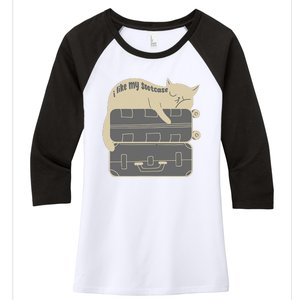 I Like My Suitcase I Like My Suite Case Funny Trump Cat Women's Tri-Blend 3/4-Sleeve Raglan Shirt