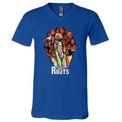 I Love My Roots Back Powerful History Month Pride DNA V-Neck T-Shirt