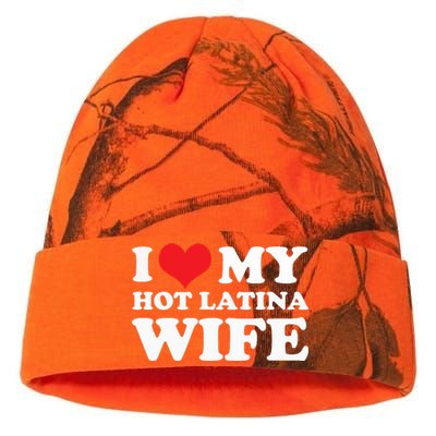 I Love My Hot Latina Wife I Love My Hot Wife I Heart Kati Licensed 12" Camo Beanie