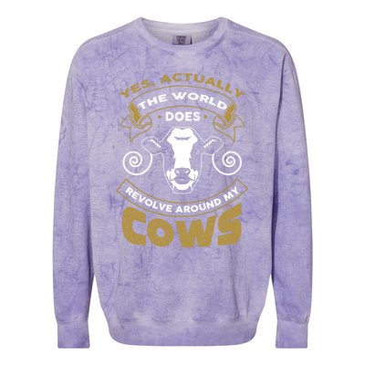 I Love My Cows Gift Funny Cows Gift Colorblast Crewneck Sweatshirt