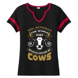 I Love My Cows Gift Funny Cows Gift Ladies Halftime Notch Neck Tee