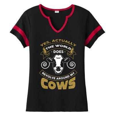 I Love My Cows Gift Funny Cows Gift Ladies Halftime Notch Neck Tee