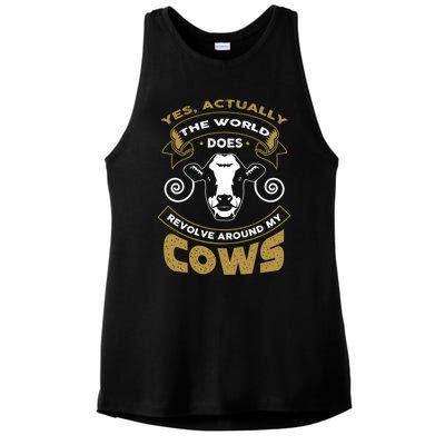 I Love My Cows Gift Funny Cows Gift Ladies PosiCharge Tri-Blend Wicking Tank