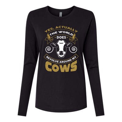 I Love My Cows Gift Funny Cows Gift Womens Cotton Relaxed Long Sleeve T-Shirt