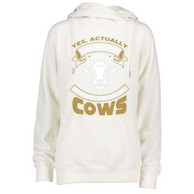 I Love My Cows Gift Funny Cows Gift Womens Funnel Neck Pullover Hood