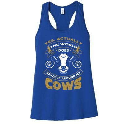 I Love My Cows Gift Funny Cows Gift Women's Racerback Tank