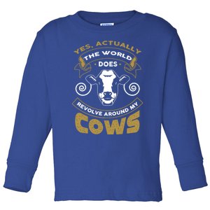 I Love My Cows Gift Funny Cows Gift Toddler Long Sleeve Shirt