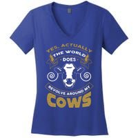 I Love My Cows Gift Funny Cows Gift Women's V-Neck T-Shirt