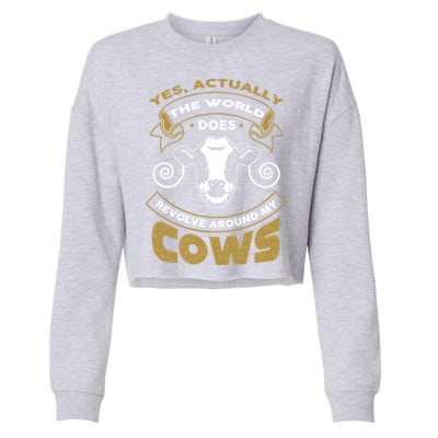 I Love My Cows Gift Funny Cows Gift Cropped Pullover Crew