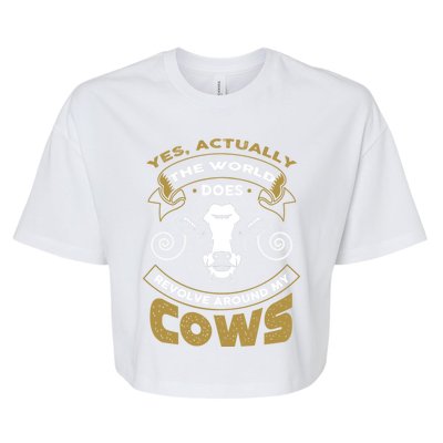 I Love My Cows Gift Funny Cows Gift Bella+Canvas Jersey Crop Tee