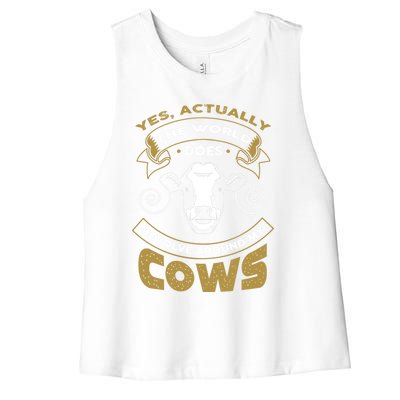 I Love My Cows Gift Funny Cows Gift Women's Racerback Cropped Tank