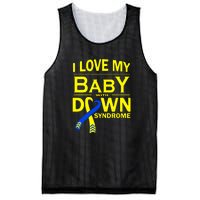 I Love My Baby With Down Syndrome Gift Family Matching Mesh Reversible Basketball Jersey Tank