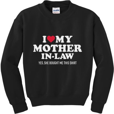 I Love My Mother In Law For Son In Law Kids Sweatshirt
