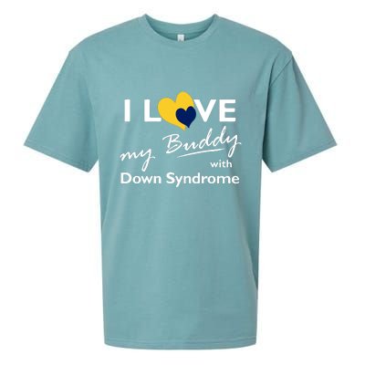 I Love My Buddy With Down Syndrome Gift Family Matching Sueded Cloud Jersey T-Shirt