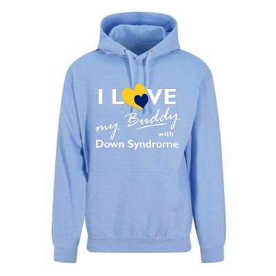 I Love My Buddy With Down Syndrome Gift Family Matching Unisex Surf Hoodie