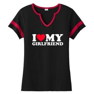 I Love My Girlfriend Shirt I Heart My Girlfriend Shirt GF Ladies Halftime Notch Neck Tee