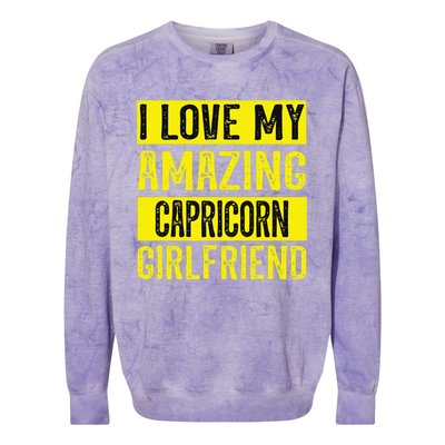 I love my amazing Capricorn girlfriend astrology Funny Colorblast Crewneck Sweatshirt